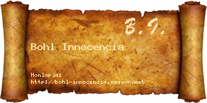 Bohl Innocencia névjegykártya